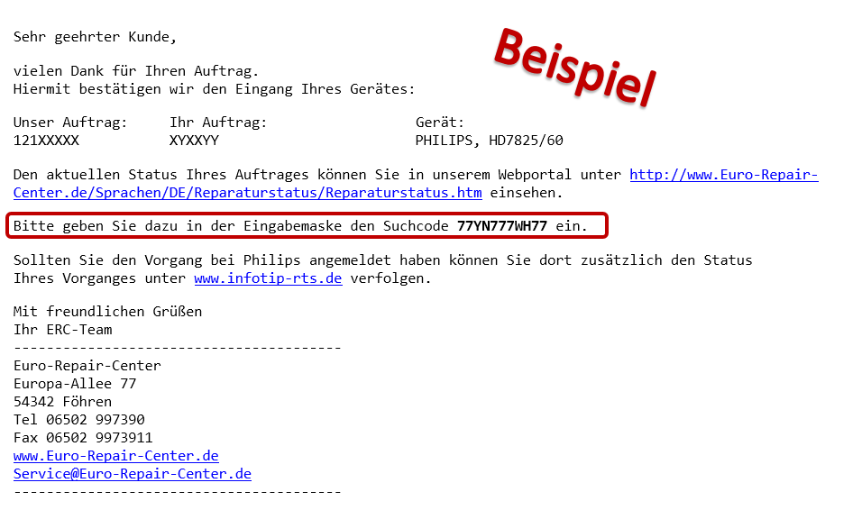 Beispiel Email